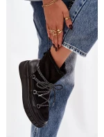 Dámské sněhule s šněrováním Černé Isalisse