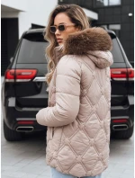 Dámská zimní bunda s kožešinou béžová FashionStreet TY5512 Dámská zimní bunda s kožešinou béžová FashionStreet TY5512