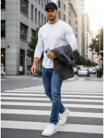 Pánské modré džíny slim fit FashionStreet UX4475