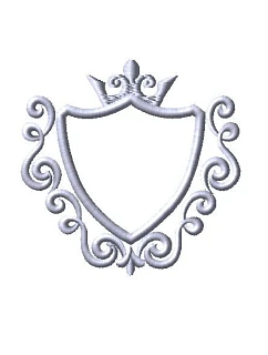 rámeček k výšivce monogramu erb s korunkou zdobený