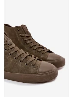 Pánské Zateplené Tenisky Z Eko Kůže Big Star OO174250 HI-POLY SYSTEM Khaki