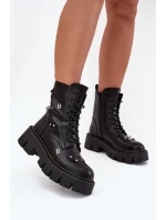 Dámské Pracovní Boty S Ozdobami Zateplené Černé Lunea