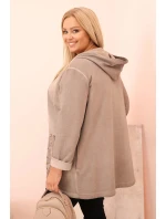 Dámská mikina Plus Size s kapucí a potiskem BKLYN fango Dámská mikina Plus Size s kapucí a potiskem BKLYN fango