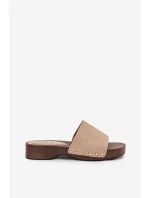 Dámské pantofle s zlatými sponami béžové Ferinna