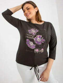 Dámská halenka RV BZ 8457.47P tmavá khaki - FPrice