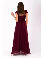 Dámské šaty EVA&LOLA s rukávkem dlouhé bordó - Bordó / S - EVA&LOLA Dámské šaty EVA&LOLA s rukávkem dlouhé bordó - Bordó / S - EVA&LOLA