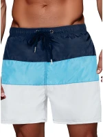 Pánské tmavě modré a bílé plavecké šortky FashionStreet SX2518