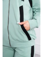 Sportovní sada s pruhy tmavě mátová