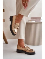 Dámské kožené mokasíny s ozdobou CheBello 4369 béžové