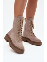 Dámské workery z pravé semišové kůže s vyhříváním Zazoo 4213 béžové Dámské workery z pravé semišové kůže s vyhříváním Zazoo 4213 béžové