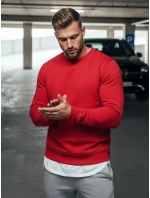 Pánská hladká červená mikina FashionStreet BX3867