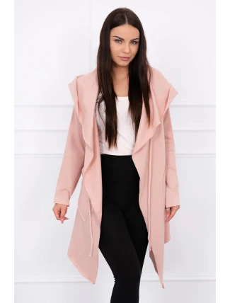 Volná pláštěnka s kapucí tmavě pudrově růžová Volná pláštěnka s kapucí tmavě pudrově růžová