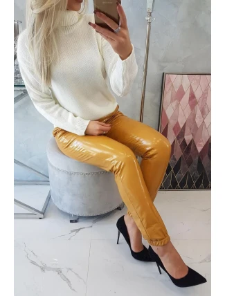 Dvouvrstvé kalhoty s hořčicovým velurem