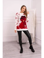 Vánoční svetr se sněhulákem v barvě ecru Vánoční svetr se sněhulákem v barvě ecru