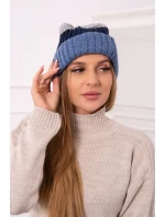 Fleecová čepice Bojana K265 denim+modrá+světle šedá Fleecová čepice Bojana K265 denim+modrá+světle šedá