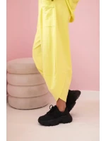 Bavlněná mikina kalhoty set  neonově žlutá