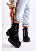 Suede Trappers S prošíváním Černé Layden Suede Trappers S prošíváním Černé Layden