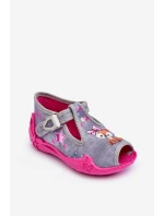 Sandałky Papcie veverky Befado 213P137 šedá-růžová Sandałky Papcie veverky Befado 213P137 šedá-růžová