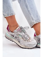 Semišové Sportovní Boty Tenisky Dámské D.Franklin Ztlumená Bílá DFSH387005