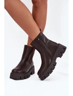 Dámské šněrovací boty Fivienne teplé ekologická kůže tmavě hnědé Dámské šněrovací boty Fivienne teplé ekologická kůže tmavě hnědé