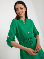 Zelené midi mušelínové šaty OCH BELLA