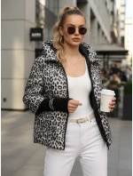 Dámská přechodná bunda s leopardím vzorem bílá FashionStreet TY5548