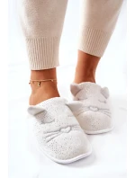 Lesklé kočičí pantofle Ears bílé Kaisy Lesklé kočičí pantofle Ears bílé Kaisy