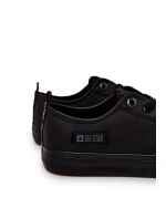 Pánské nízké kožené tenisky Big Star KK174009 Černá Pánské nízké kožené tenisky Big Star KK174009 Černá