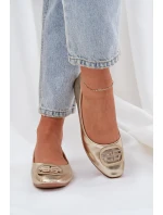 Baleríny Na Ploché Podešvi S Ozdobou Zlaté Ainoria