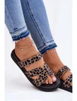 Dámské sandály na suchý zip Vinceza 17401 panterka