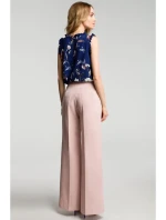 M378 Kalhoty se širokými nohavicemi - pudrové M378 Kalhoty se širokými nohavicemi - pudrové