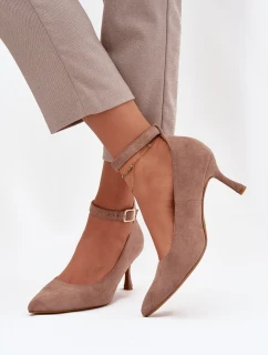 Lodičky z eko semiše Devoria – tmavě béžové