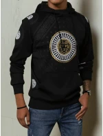 Pánská mikina s kapucí a potiskem černá FashionStreet BX5569