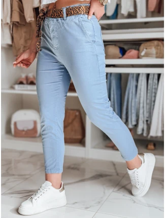 Dámské kalhoty s páskem MADELINA modré FashionStreet UY2626