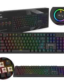 MECHANICKÁ KLÁVESNICE SAVIO STYX OUTEMU BROWN HOT SWAP RGB