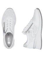 Dámské bílé kožené tenisky na platformě Rieker N4340-80