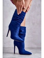 Dámské mačkané kozačky kozačky Modré Laguna Dámské mačkané kozačky kozačky Modré Laguna