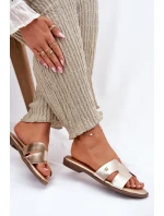 Dámské Plátěné Sandály Z Eko Kůže Zlaté Firvania