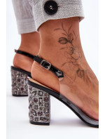 Průhledné stylové sandály na špičce černé SBarski