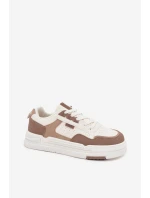 Dámské tenisky na platformě Big Star – tmavě béžové