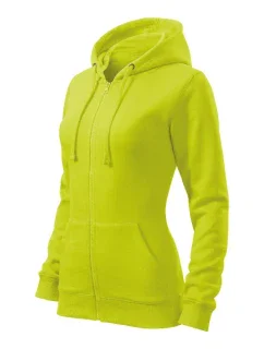 Trendy Zipper mikina dámská limetková