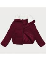 Dámská manšestrová bunda ve vínové bordó barvě s vysokým stojáčkem J Style (5M3230-1)