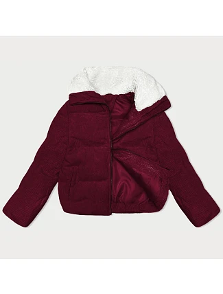 Dámská manšestrová bunda s vysokým stojáčkem J Style vínová (5M3230-1) Dámská manšestrová bunda s vysokým stojáčkem J Style vínová (5M3230-1)