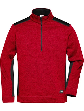 Daiber JN 864 Pánská pracovní fleece bunda 1/2 zip - Strong 02.0864 red melange/black Daiber JN 864 Pánská pracovní fleece bunda 1/2 zip - Strong 02.0864 red melange/black