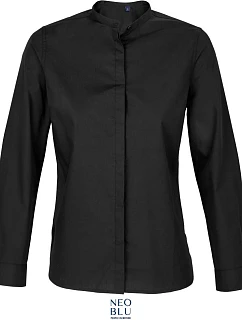 NEOBLU Bart Women Popelínová halenka s dlouhým rukávem 24.3787 deep black