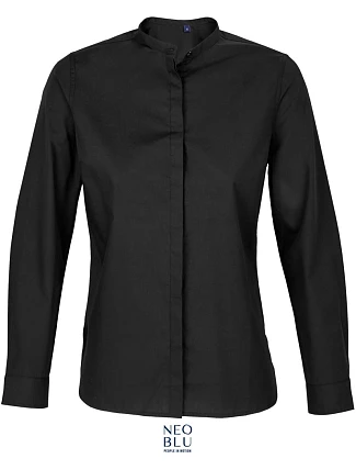 NEOBLU Bart Women Popelínová halenka s dlouhým rukávem 24.3787 deep black