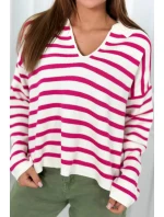 Pruhovaný svetr fuchsie Pruhovaný svetr fuchsie