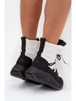 Dámské Sněhule Na Zip Big Star SS274060 Bílá-Černá