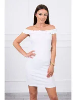 Španělské šaty s volánky bílé