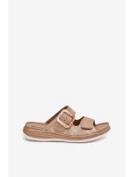 Dámské Pantofle S Přezkou A Suchým Zipem Béžové INBLU MK000013